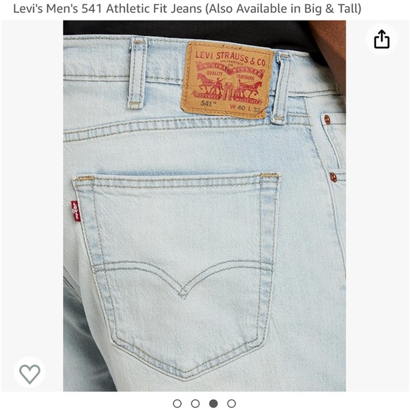 Levi’s Mens 541 Athletic Taper Fit Jeans (Light/Acid Wash Blue Color) Size 33x30 - Picture 3 of 10